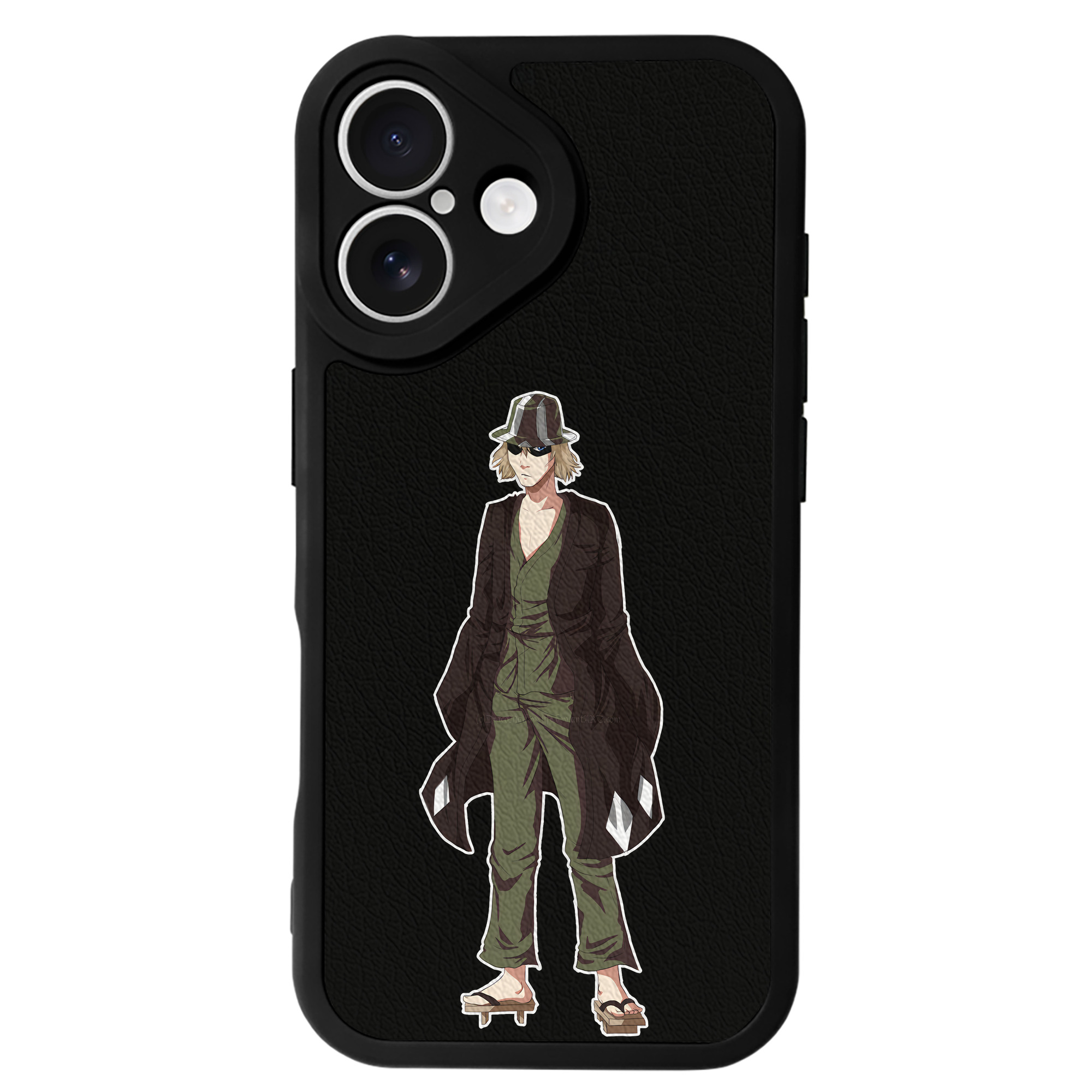 （画像用） "ブリーチ 浦原 喜助（うらはら きすけ） BLEACH Urahara Kisuke " 【iPhone 16シリーズ対応】シリコンスマホケース（レザー調） 材質：シリコン